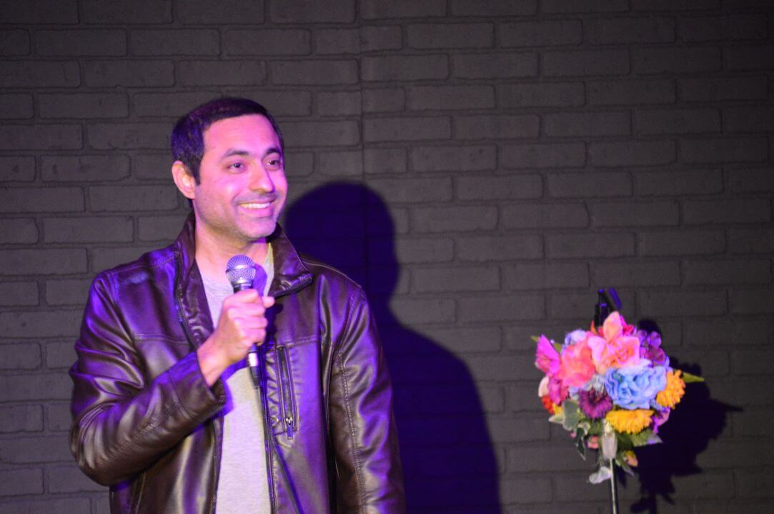 Seetha with event attendees