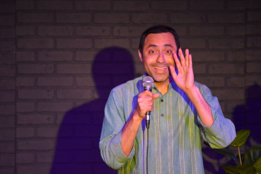 Seetha with event attendees