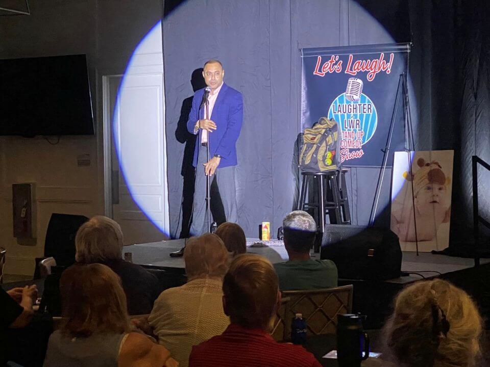 Seetha with event attendees